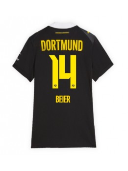 Ženski Nogometna dresi replika Borussia Dortmund Maximilian Beier #14 Gostujoči 2026-27 Kratek rokav Ženski Nogometna dresi replika Borussia Dortmund Maximilian Beier #14 Gostujoči 2026-27 Kratek rokav
